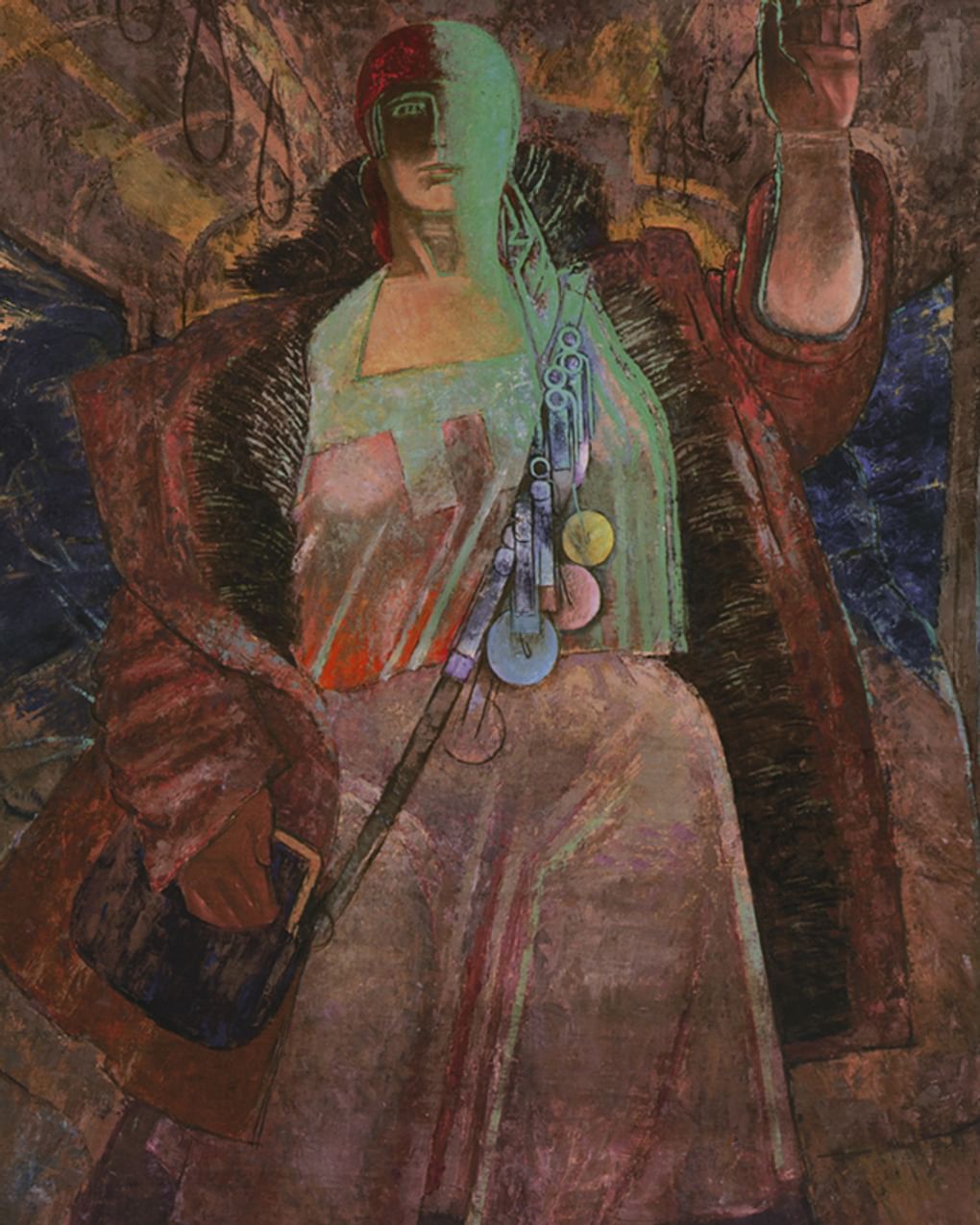 Александр Самохвалов. Кондукторша (фрагмент). 1928. Государственный Русский музей, Санкт-Петербург