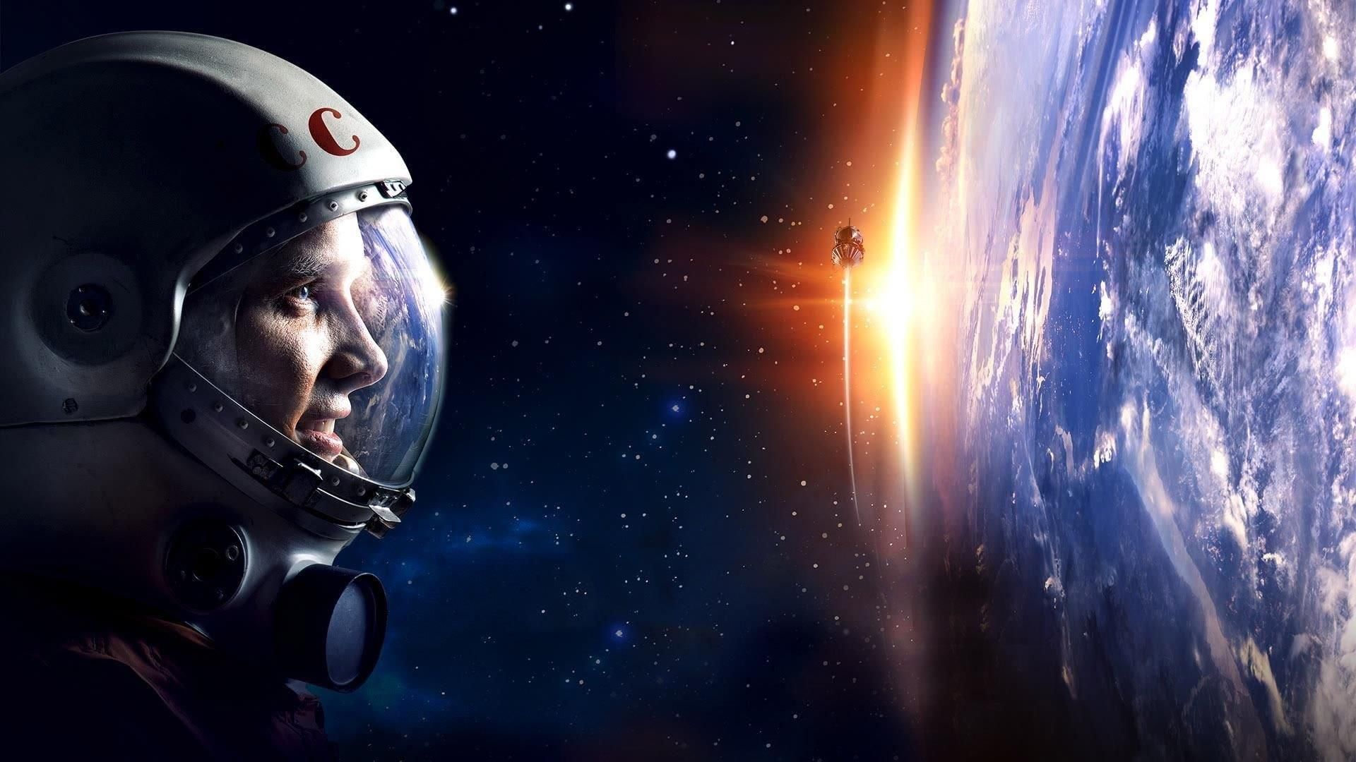 4 апреля день космонавтики. Гагарин первый в космосе.