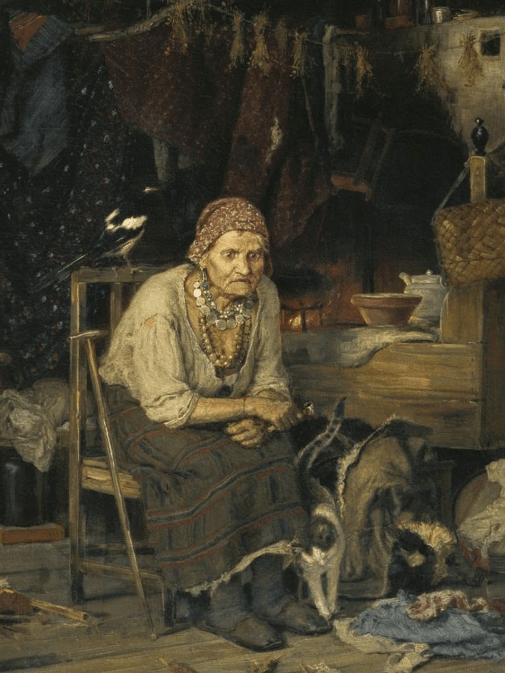 Константин Савицкий. «С нечистым знается» (фрагмент). 1879. Государственная Третьяковская галерея, Москва