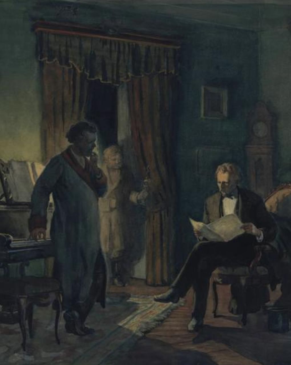 Владимир Винокур. Петр Чайковский и Николай Рубинштейн (фрагмент). Середина XX века. Российский национальный музей музыки, Москва