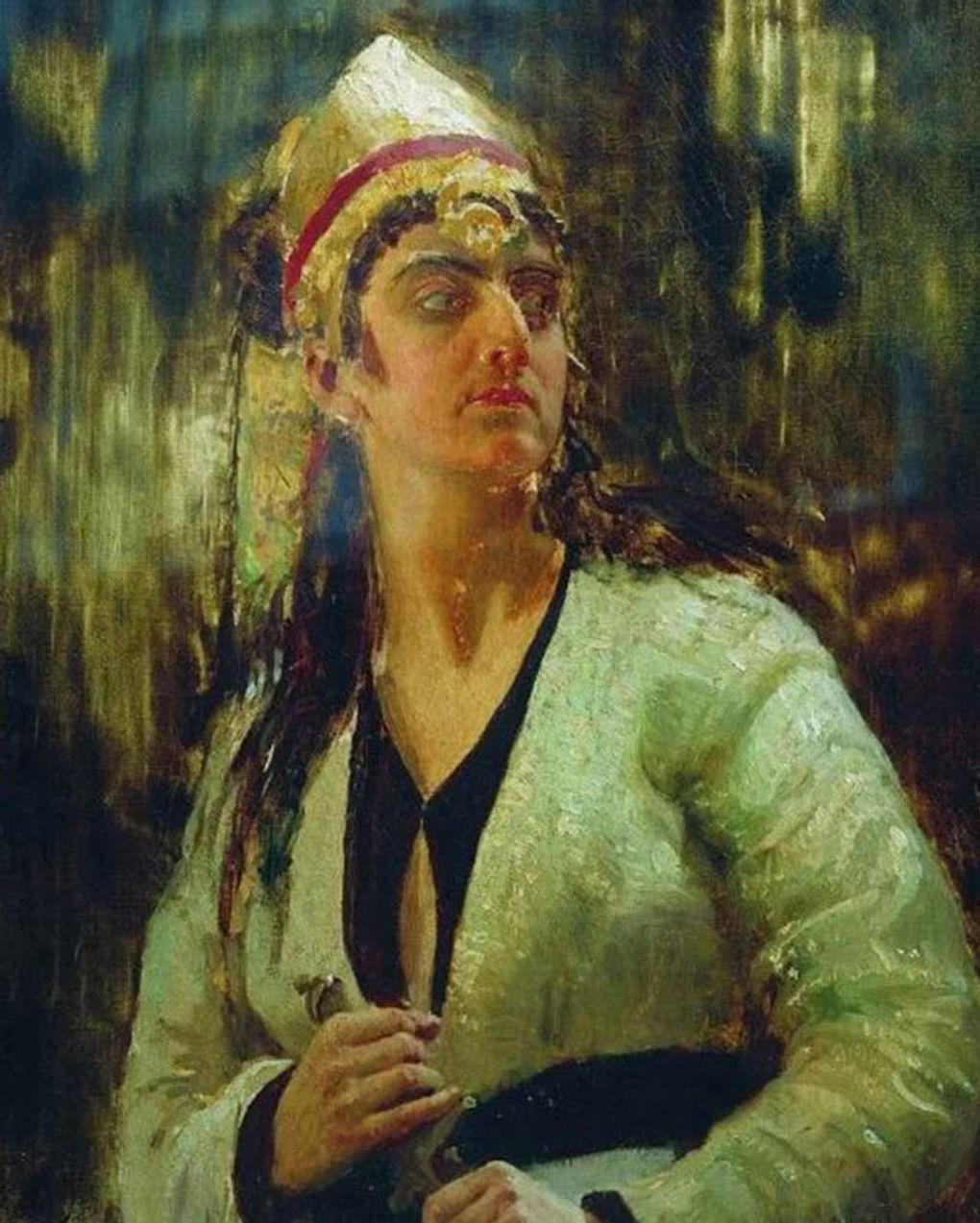 Илья Репин. Женщина с кинжалом (фрагмент). 1870-е. Тульский областной художественный музей, Тула