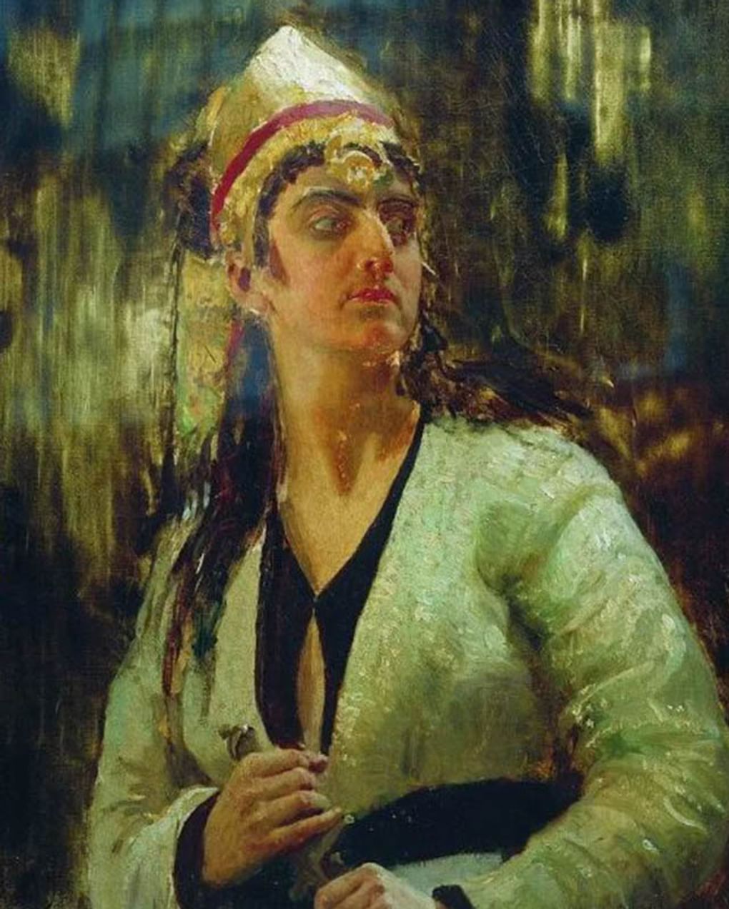 Илья Репин. Женщина с кинжалом (фрагмент). 1870-е. Тульский областной художественный музей, Тула