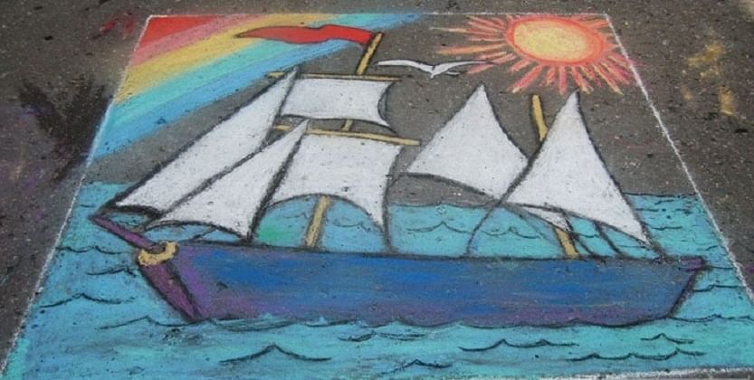 Рисунки на последний звонок на асфальте легкие