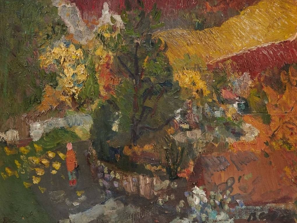 Виктор Сорокин. Осень в Гурзуфе (фрагмент). 1975. Художественный музей им. В.С. Сорокина – Дом Мастера, Липецк