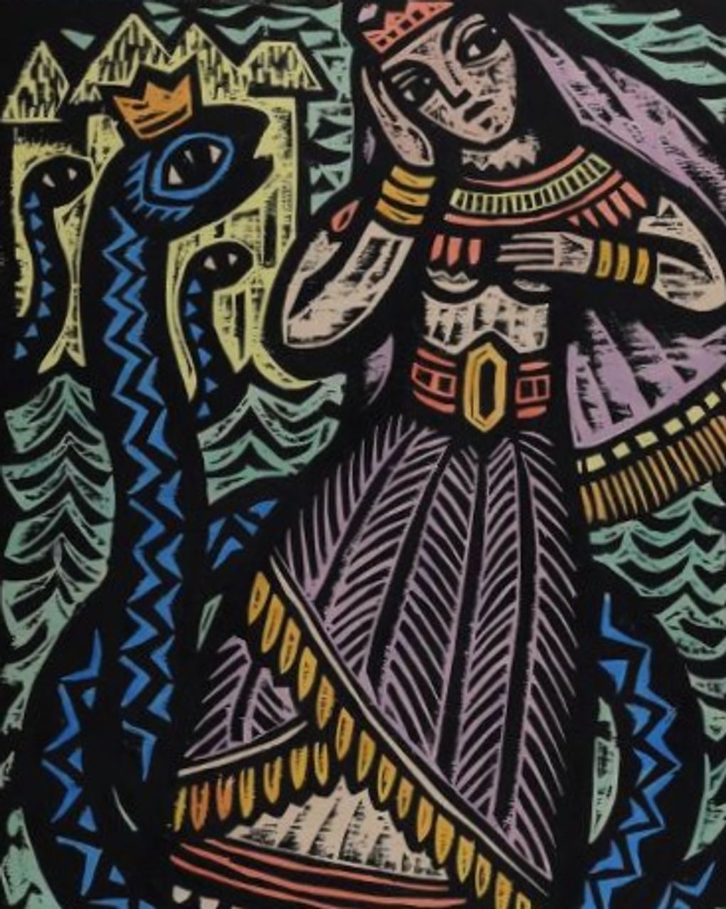 Альбина Макунайте. Невеста (фрагмент). Из цикла «Эгле — Королева ужей». 1962. Челябинский государственный музей изобразительных искусств, Челябинск