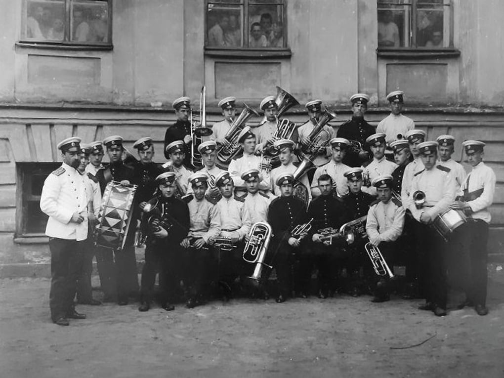 Оркестр. Из альбома «Первый кадетский корпус 1901». Санкт-Петербург, 1901 год. Фотография: Государственный исторический музей, Москва