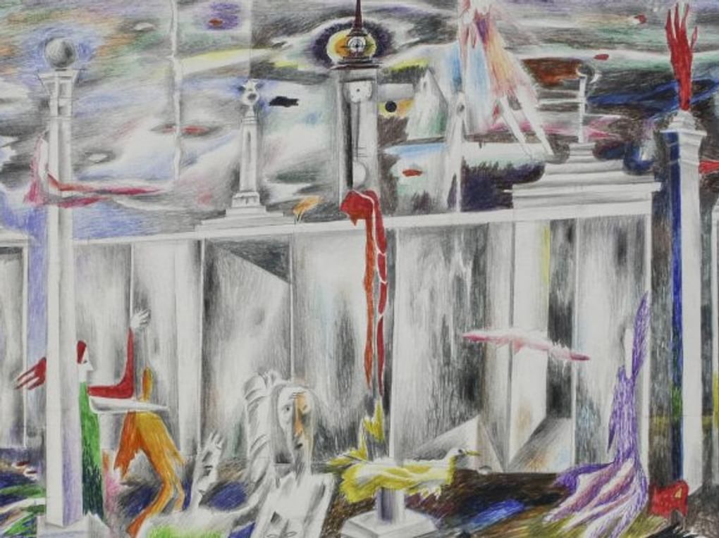 Юрий Лапшин. Эскиз к спектаклю «Мастер и Маргарита». 1990. Государственный музейно-выставочный центр «РОСИЗО», Москва