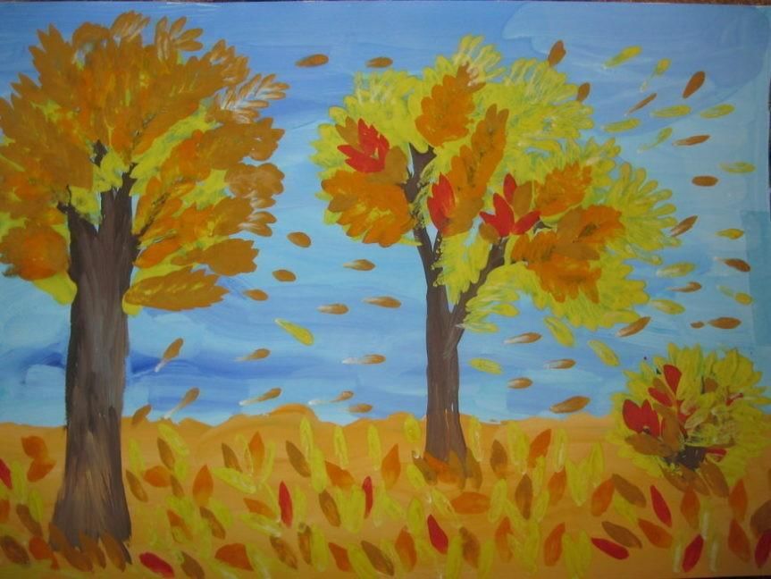 Рисунки красками 1 класс легкие