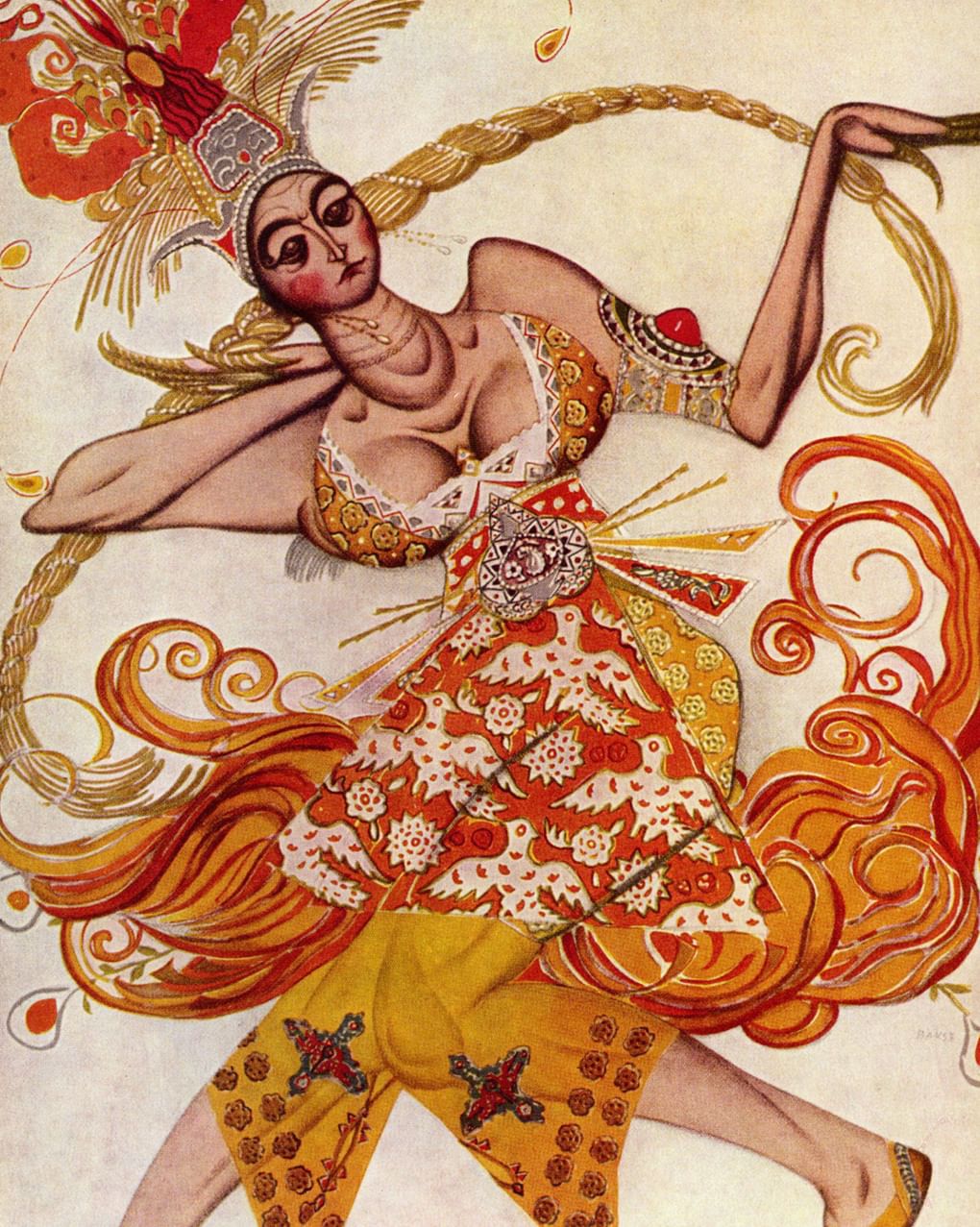 Леон Бакст. Танцовщица из балета «Жар-птица» (фрагмент). 1913. Нью-Йоркский музей современного искусства (МоМА), Нью-Йорк, США