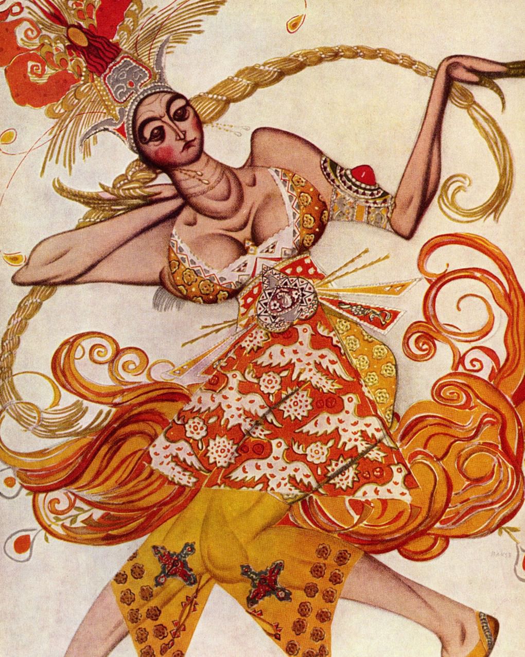 Леон Бакст. Танцовщица из балета «Жар-птица» (фрагмент). 1913. Нью-Йоркский музей современного искусства (МоМА), Нью-Йорк, США